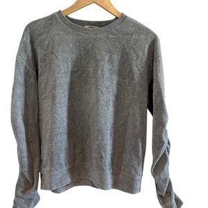 Forever 21 Heather Gray Crewneck Sweater with Scrunched Sleeves Size S
